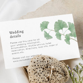 Tarjeta De Recepción La vegetación moderna Ginkgo deja la acuarela Boho