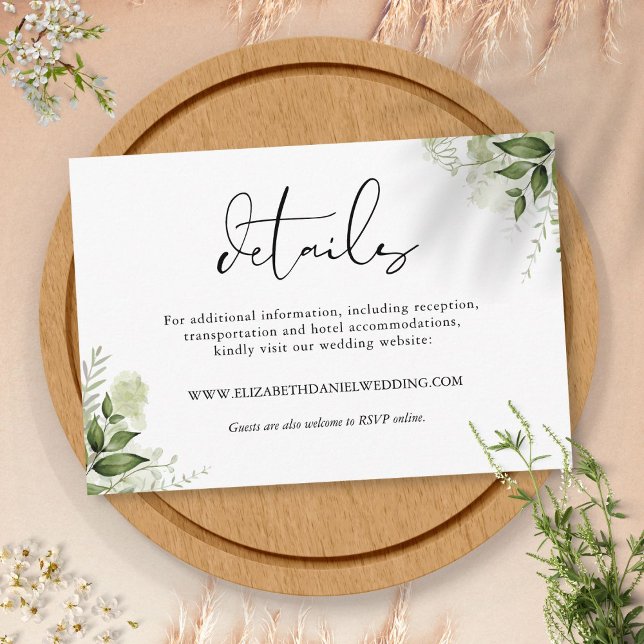 Tarjeta De Recepción La vegetación rústica deja elegantes detalles de l (Subido por el creador)