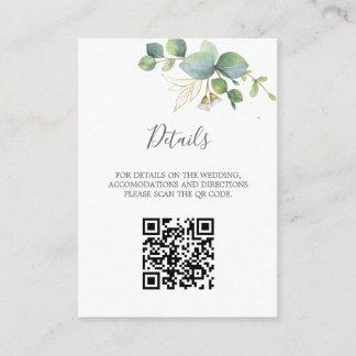 Tarjeta De Recepción La vegetación rústica Eucalyptus Boda de verano.