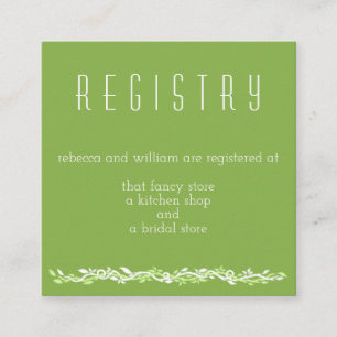 Tarjeta De Recepción La vegetación rústica   Información del Registro d