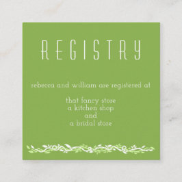 Tarjeta De Recepción La vegetación rústica | Información del Registro d