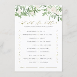 Tarjeta De Recepción La vegetación y las flores blancas preferirían jug