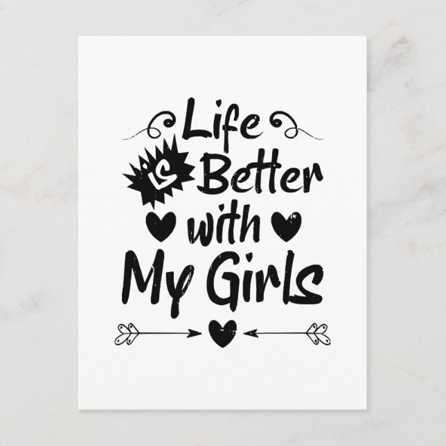 Tarjeta De Recepción La vida es mejor con mis chicas (Anverso)