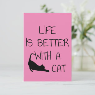 Tarjeta De Recepción La Vida Es Mejor Con Un Gato - Amantes De Los Gato