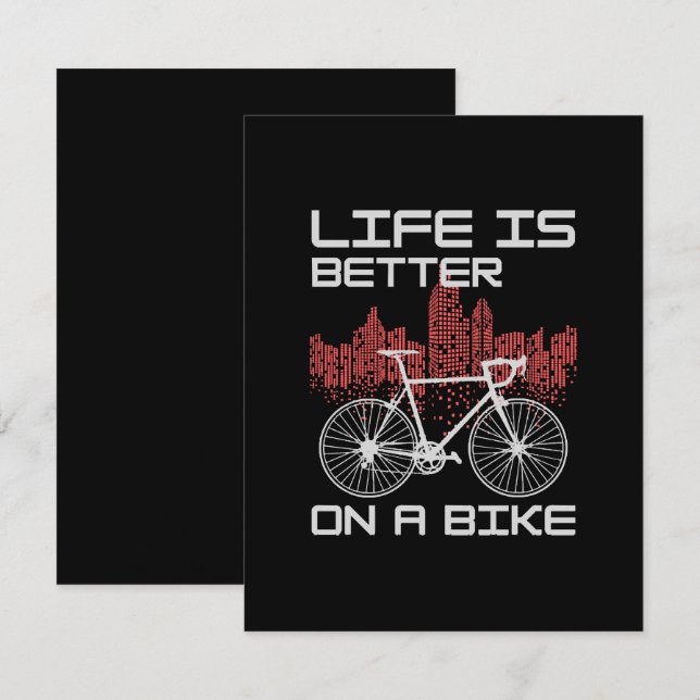 Tarjeta De Recepción La vida es mejor en bicicleta (Anverso / Reverso)