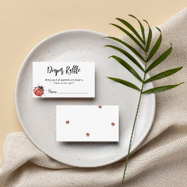 Tarjeta De Recepción Ladybug Baby Shower Diaper Raffle