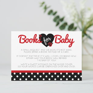 Tarjeta De Recepción Ladybug Books for Baby Enclosure Invite a insertar