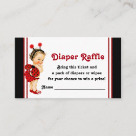 Tarjeta De Recepción Ladybug Diaper Raffle Tickets Chica Baby Shower