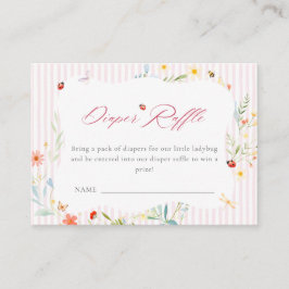 Tarjeta De Recepción Ladybug Garden Floral Baby Shower Diaper Raffle