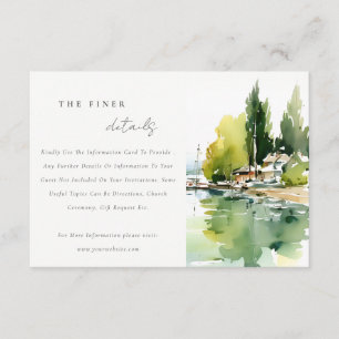 Tarjeta De Recepción Lago de Ginebra Suiza Paisaje Boda Detalle