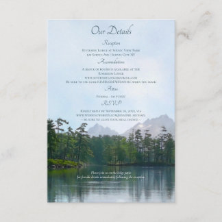 Tarjeta De Recepción Lago en las montañas boda rústico