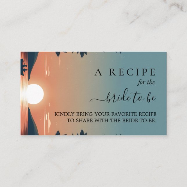 Tarjeta De Recepción Lakeside Mountain Fun Nature Lake Bridal Shower (Anverso)