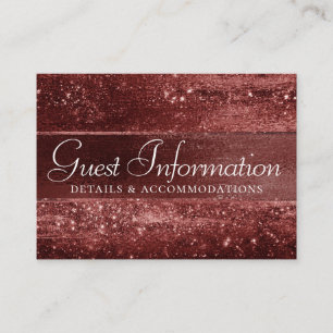 Tarjeta De Recepción Laminado Glamuroso   Detalles de Brillo Rojo Carme