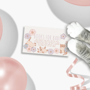 Tarjeta De Recepción Láminas de ducha puras gatos Chicas florales para