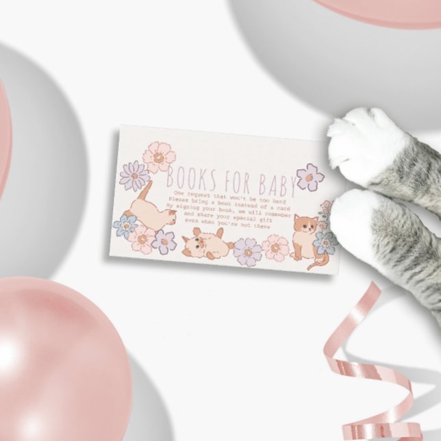 Tarjeta De Recepción Láminas de ducha puras gatos Chicas florales para  (Subido por el creador)