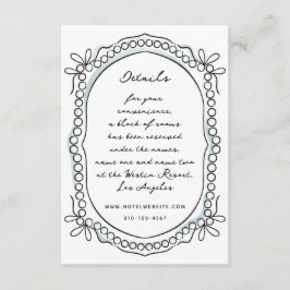 Tarjeta De Recepción Lápices de pluma y tinta y perlas