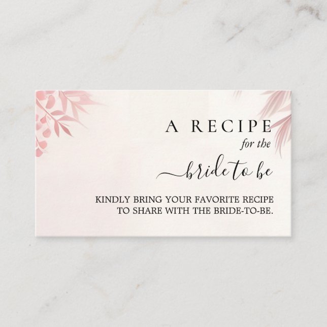 Tarjeta De Recepción Larga vida Regal Glam Rubor ducha de novia rosa (Anverso)