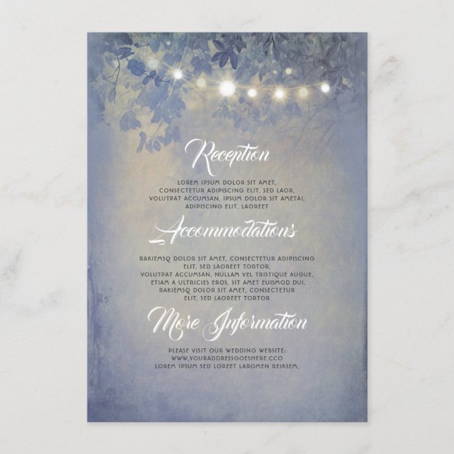Tarjeta De Recepción Las cadenas rusas iluminan los detalles del Boda a (Anverso)