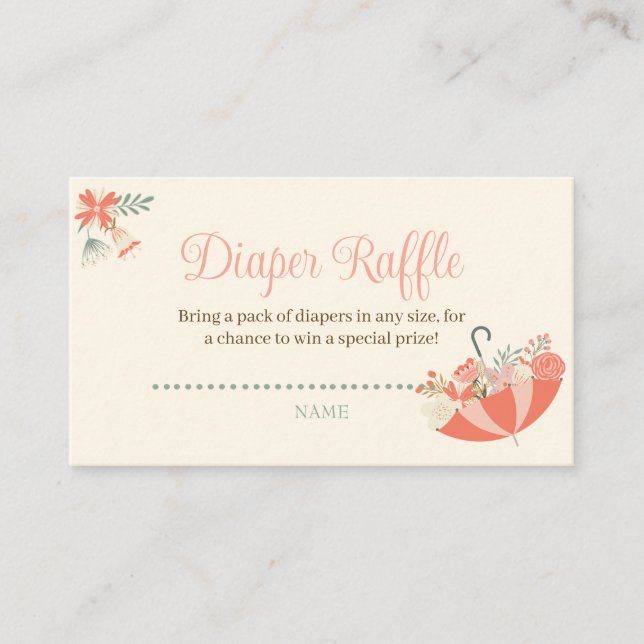 Tarjeta De Recepción Las duchas de abril traen flores de mayo Raffle de (Anverso)