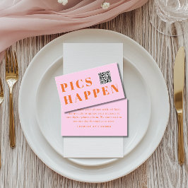 Tarjeta De Recepción ¡Las fotos suceden! Foto, código QR, boda