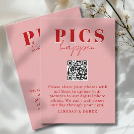 Tarjeta De Recepción ¡Las fotos suceden! Foto, código QR, boda