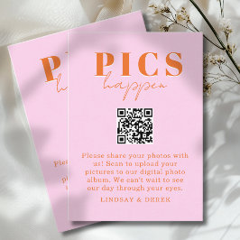 Tarjeta De Recepción ¡Las fotos suceden! Foto, código QR, boda