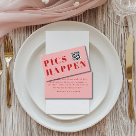 Tarjeta De Recepción ¡Las fotos suceden! Foto, código QR, boda