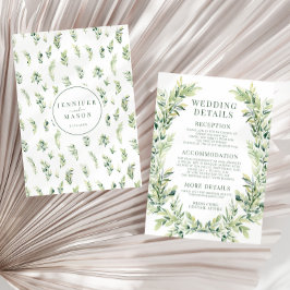 Tarjeta De Recepción Las hojas de la vegetación wreath boho detalles de