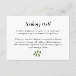 Tarjeta De Recepción Las hojas verdes de color de agua verde que desean