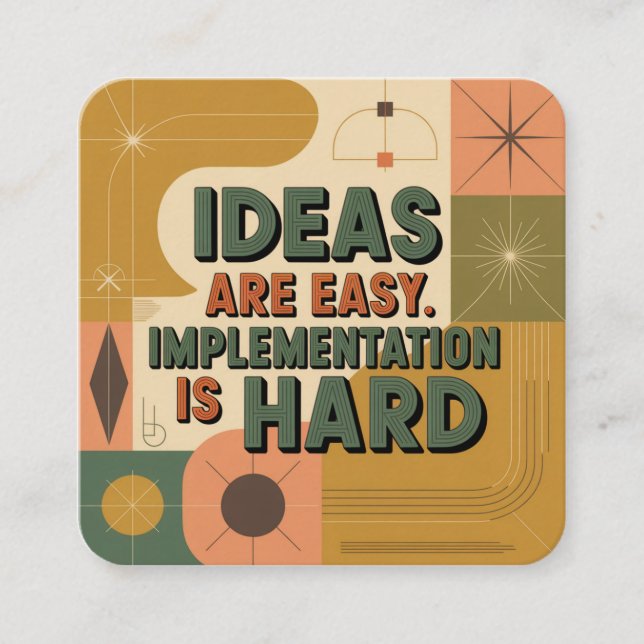 Tarjeta De Recepción Las ideas son fáciles. La implementación es difíci (Anverso)