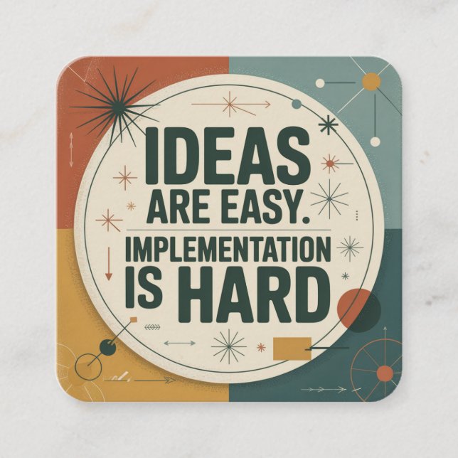 Tarjeta De Recepción Las ideas son fáciles. La implementación es difíci (Anverso)