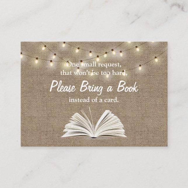 Tarjeta De Recepción Las luces de cadena traen un libro insertado en Ba (Anverso)