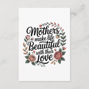 Tarjeta De Recepción Las madres hacen la vida hermosa con su amor