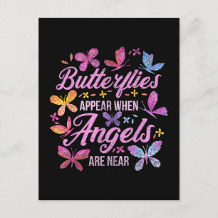 Tarjeta De Recepción Las Mariposas Aparecen Cuando Los Ángeles Están Ce