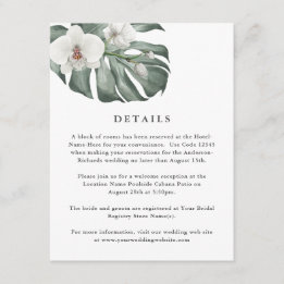 Tarjeta De Recepción Las orquídeas blancas en los detalles del Boda tro