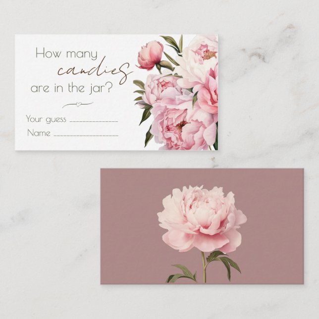 Tarjeta De Recepción Las personas adivinan cuántos caramelos albergan l (Anverso / Reverso)