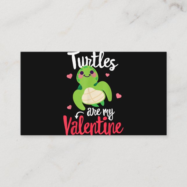 Tarjeta De Recepción Las tortugas son mi El día de San Valentín pecado  (Anverso)