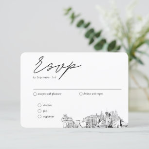 Tarjeta De Recepción Las Vegas Boda Opciones tradicionales de comidas R