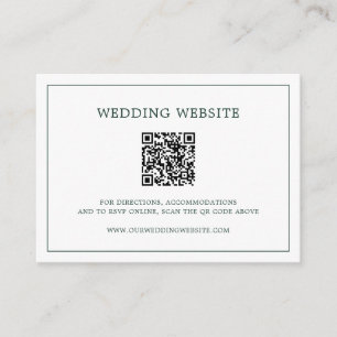 Tarjeta De Recepción Lauren Forest Green Elegant Wedding