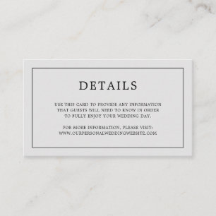Tarjeta De Recepción Lauren Silver Monograma Elegante Boda