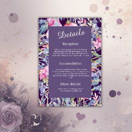 Tarjeta De Recepción lavanda acuarela flor silvestre vegetación follaje