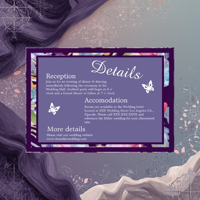 Tarjeta De Recepción lavanda acuarela flor silvestre vegetación follaje (Subido por el creador)