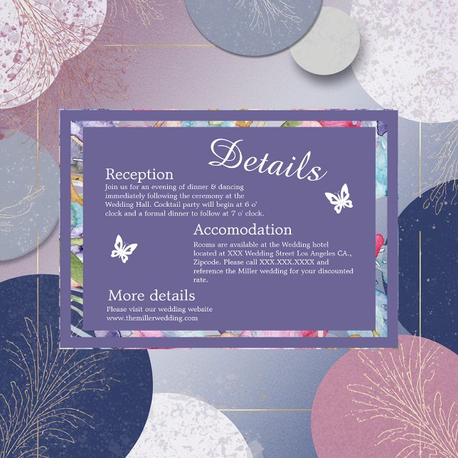 Tarjeta De Recepción lavanda acuarela flor silvestre vegetación follaje (Subido por el creador)