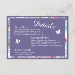 Tarjeta De Recepción lavanda acuarela flor silvestre vegetación follaje