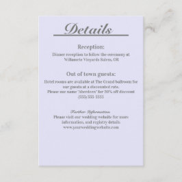 Tarjeta De Recepción Lavanda Aseo intemporal Elegancia carta de gabinet