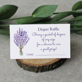 Tarjeta De Recepción Lavanda de color de agua Bouquet Diaper Raffle