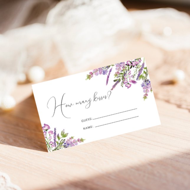 Tarjeta De Recepción Lavanda floral púrpura rústica ¿cuántos besos? (Subido por el creador)