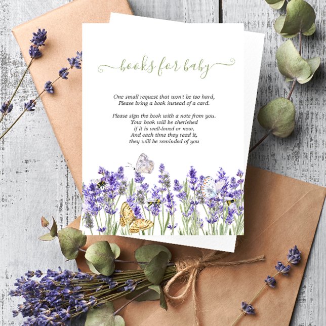 Tarjeta De Recepción Lavander Butterflies Botánico (Subido por el creador)