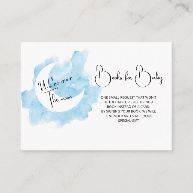 Tarjeta De Recepción Lavar la acuarela sobre los libros de la luna para (Anverso)