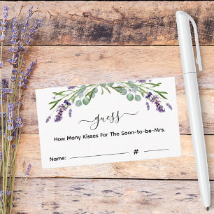 Tarjeta De Recepción Lavender adivina cuántos besos juego de ducha de n
